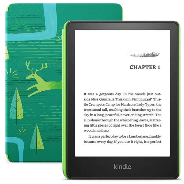 Amazon Kindle Paperwhite Gyerekeknek, 6.8", 11. generáció, 16 GB, Wi-Fi, USB-C, Emerald Forest