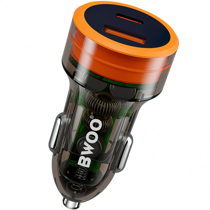 Incarcator Auto BWOO BO-CC85, 38W, 3A, 1 x USB-A - 1 x USB-C