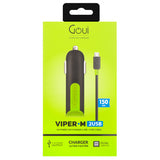 Incarcator Auto cu Cablu microUSB Goui Viper, 10W, 2.1A, 2 x USB-A, Negru G-CCM3A-03