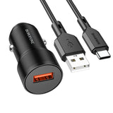 Incarcator Auto Cu Cablu USB-C Borofone BZ19A Wisdom, 18W, 3A, 1 x USB-A