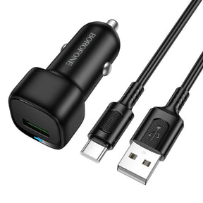 Incarcator Auto Cu Cablu USB-C Borofone BZ34 Cloud, 18W, 3A, 1 x USB-A