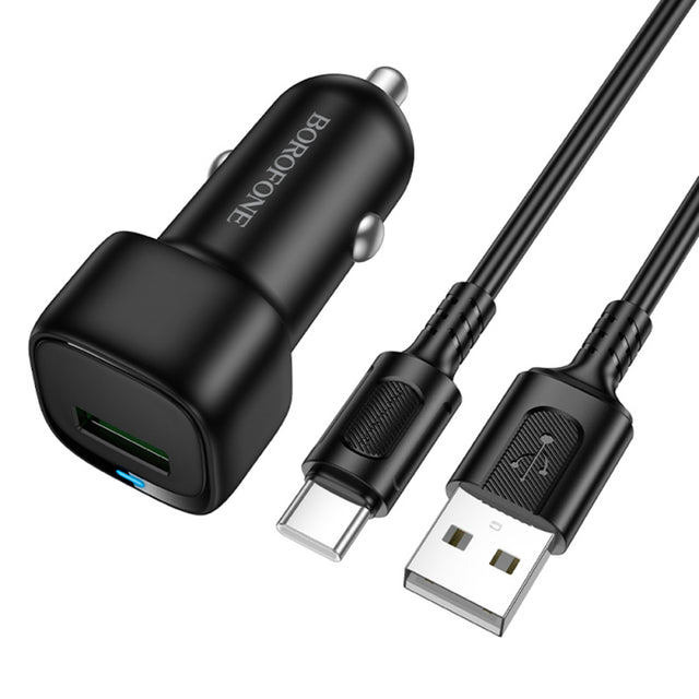Incarcator Auto Cu Cablu USB-C Borofone BZ34 Cloud, 18W, 3A, 1 x USB-A