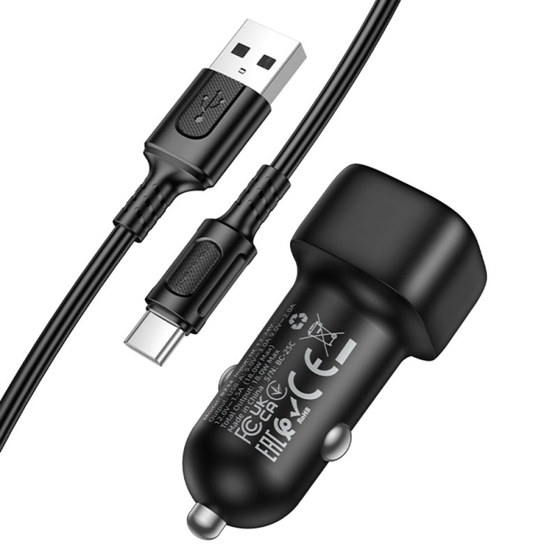 Incarcator Auto Cu Cablu USB-C Borofone BZ34 Cloud, 18W, 3A, 1 x USB-A
