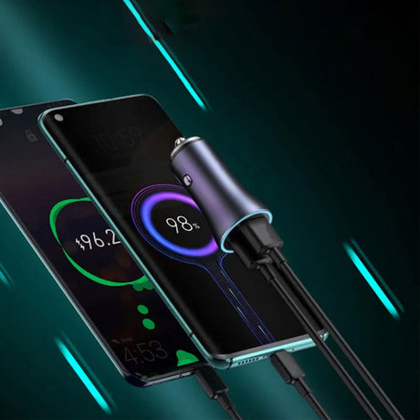 Techsuit C3 RescueVolt autós töltő, 48W, 3A, 1 db USB-A - 1 db USB-C