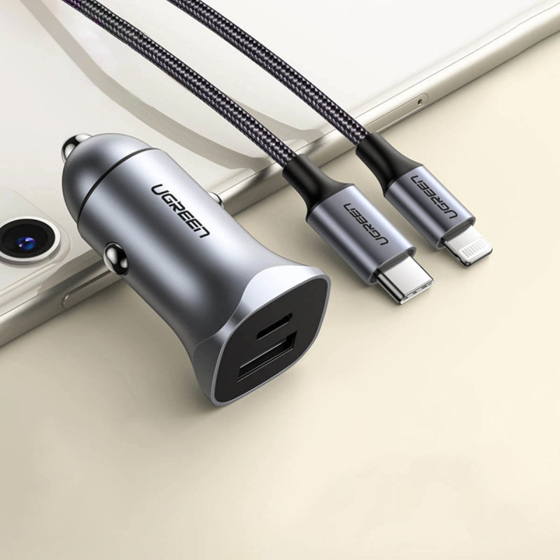 Incarcator Auto UGREEN CD130, 30W, 3A, 1 x USB-A - 1 x USB-C