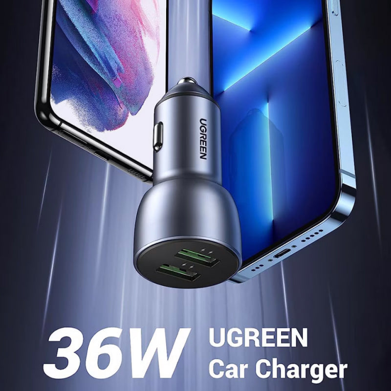 Incarcator Auto UGREEN CD213, 36W, 3A, 2 x USB-A