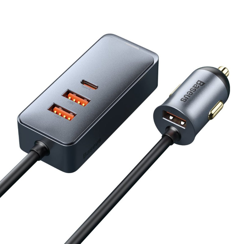 Incarcator Auto Baseus Share Together, 120W, 3A, 3 x USB-A - 1 x USB-C, Gri CCBT-B0