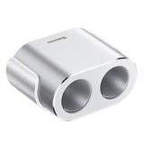 Incarcator Auto Baseus High Efficiency, 95W, 2.1A, 2 x Extensie Bricheta - 2 x USB-A, Argintiu CRDYQ-0S