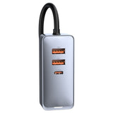 Incarcator Auto Baseus Share Together, 120W, 3A, 3 x USB-A - 1 x USB-C, Gri CCBT-B0