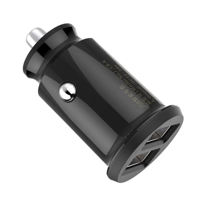 Incarcator Auto Baseus Grain, 10W, 2.4A, 2 x USB-A, Negru CCALL-ML01