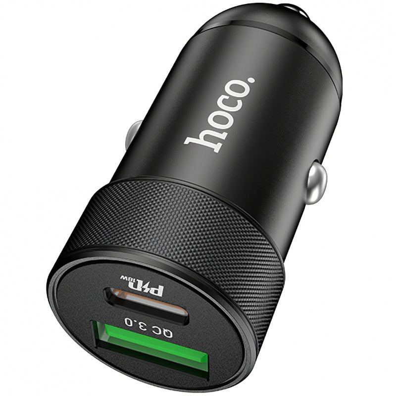 Incarcator Auto HOCO Z32B, 27w, 2.5A, 1 x USB-A - 1 x USB-C