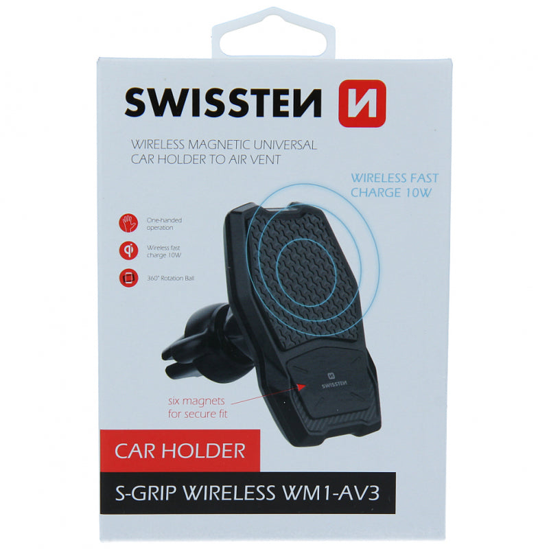 Incarcator Auto Wireless Swissten WM1-AV3, 10W, 1.1A, Negru 65010603