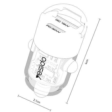 Yesido Y68 autós töltő, 30W, 3A, 1 db USB-A - 1 db USB-C