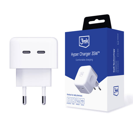 Incarcator Retea 3MK HyperCharger, 35W, 3A, 2 x USB-C