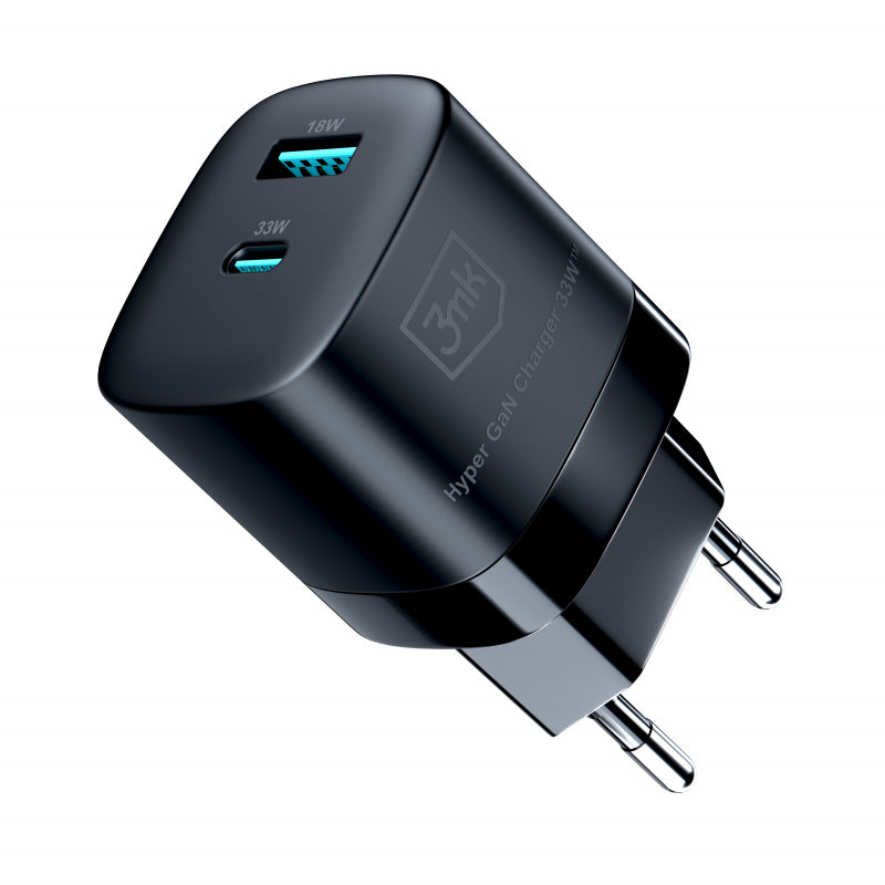 Incarcator Retea 3MK HyperCharger GaN, 33W, 3A, 1 x USB-A - 1 x USB-C