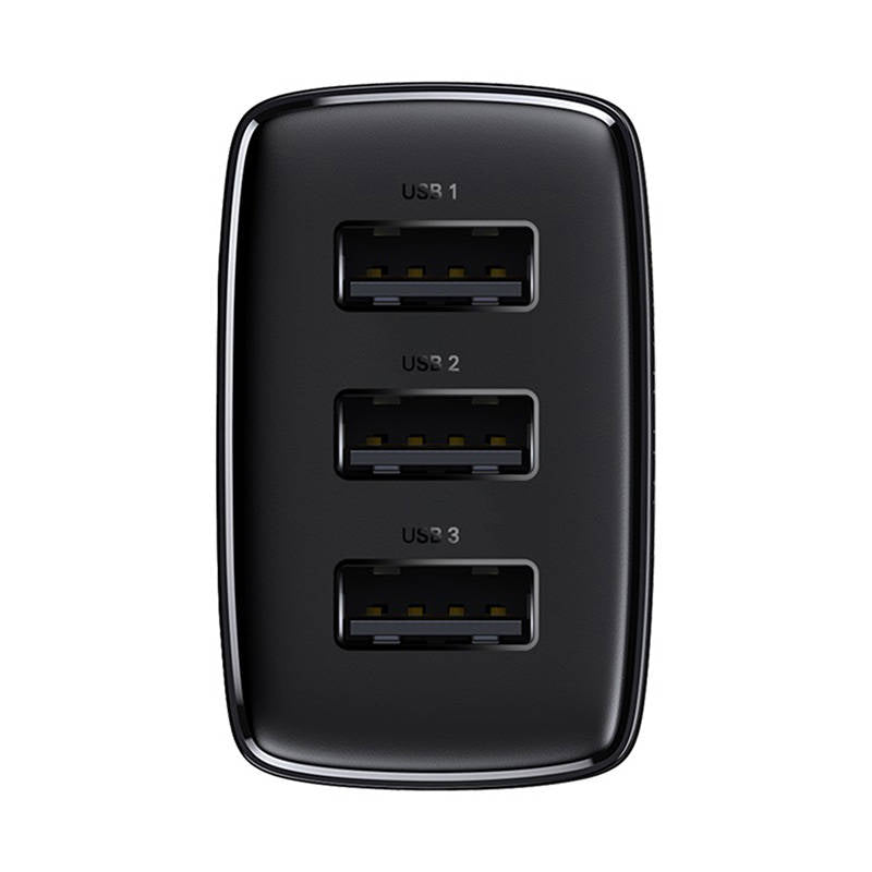 Incarcator Retea Baseus Compact 3U, 17W, 2.1A, 3 x USB-A, Negru CCXJ020101