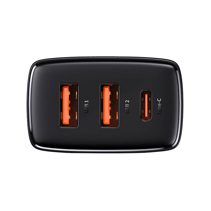 Incarcator Retea Baseus Compact, 30W, 3A, 1 x USB-C - 2 x USB-A, Negru CCXJ-E01