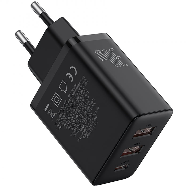 Incarcator Retea Baseus Cube, 30W, 3A, 1 x USB-C - 2 x USB-A, Negru P10111402113-00