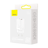 Incarcator Retea Baseus Super Si Pro, 30W, 3A, 1 x USB-A - 1 x USB-C, Alb  CCSUPP-E02