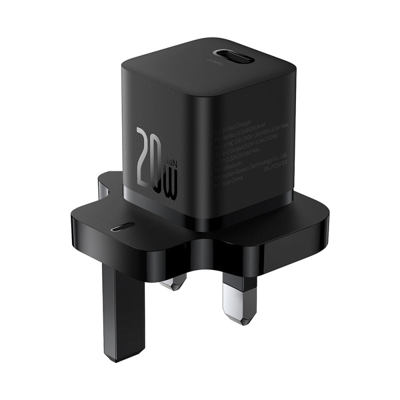 Incarcator Retea Baseus UK, 20W, 3A, 1 x USB-C, Negru P10110907113-00