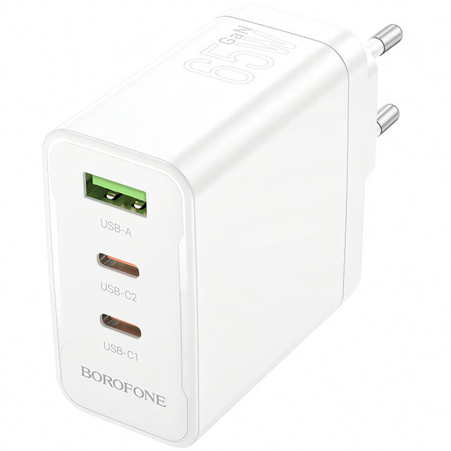 Incarcator Retea Borofone BN12, 65W, 5A, 1 x USB-A - 2 x USB-C