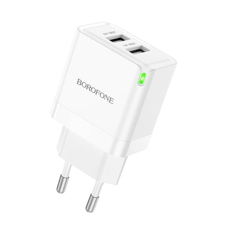 Incarcator Retea Borofone BN15 Strong, 10.5W, 2.1A, 2 x USB-