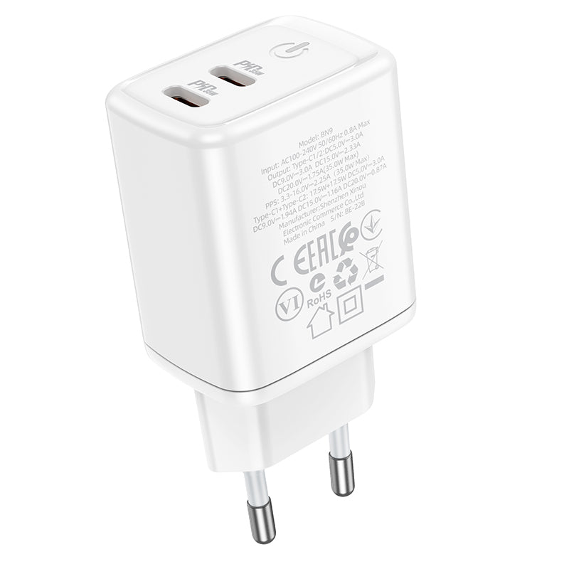 Incarcator Retea Borofone BN9, 35W, 3A, 2 x USB-C