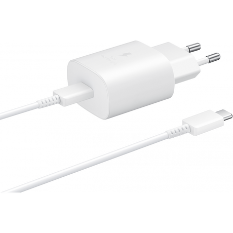 Incarcator Retea cu Cablu USB-C Samsung EP-TA800W + DA705BWE, 25W, 3A, 1 x USB-C, Alb GP-PTU021SOAWQ