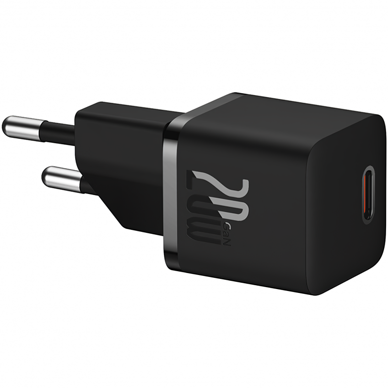 Incarcator Retea Cu Cablu USB-C Baseus GaN5, 20W, 3A, 1 x USB-C, Negru P10110900113-00