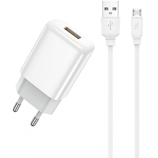 Incarcator Retea Cu Cablu microUSB Prestico F7S, 12W, 2.4A, 1 x USB-