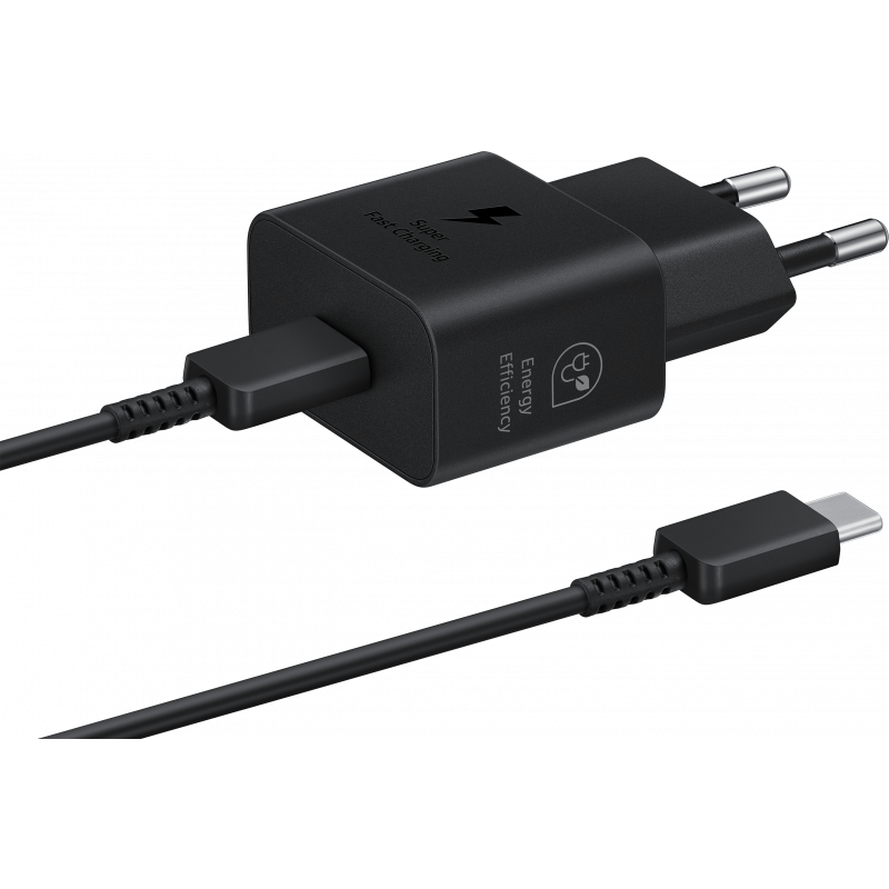 Incarcator Retea Cu Cablu USB-C Samsung, 25W, 3A, 1 x USB-C, Negru EP-T2510XBEGEU