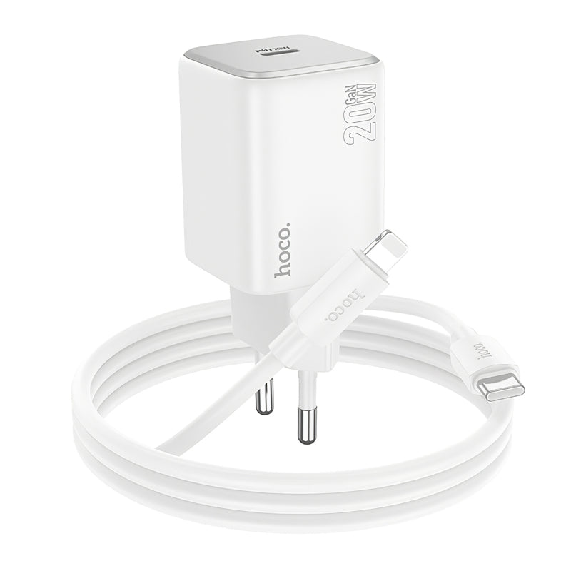 Incarcator Retea Cu Cablu Lightning HOCO N40, 20W, 3A, 1 x USB-C