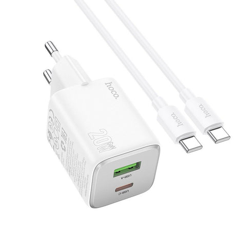 Incarcator Retea Cu Cablu USB-C HOCO N41, 20W, 3A, 1 x USB-A - 1 x USB-C