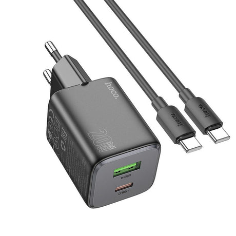 Incarcator Retea Cu Cablu USB-C HOCO N41, 20W, 3A, 1 x USB-A - 1 x USB-C