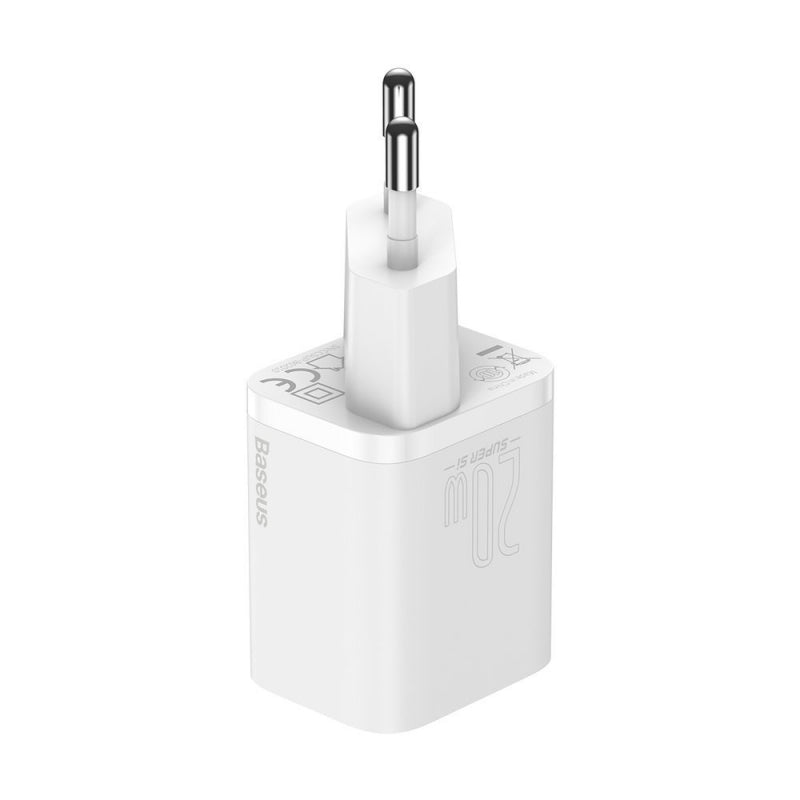 Incarcator Retea cu Cablu Lightning Baseus Super Si, 20W, 3A, 1 x USB-C, Alb TZCCSUP-B02