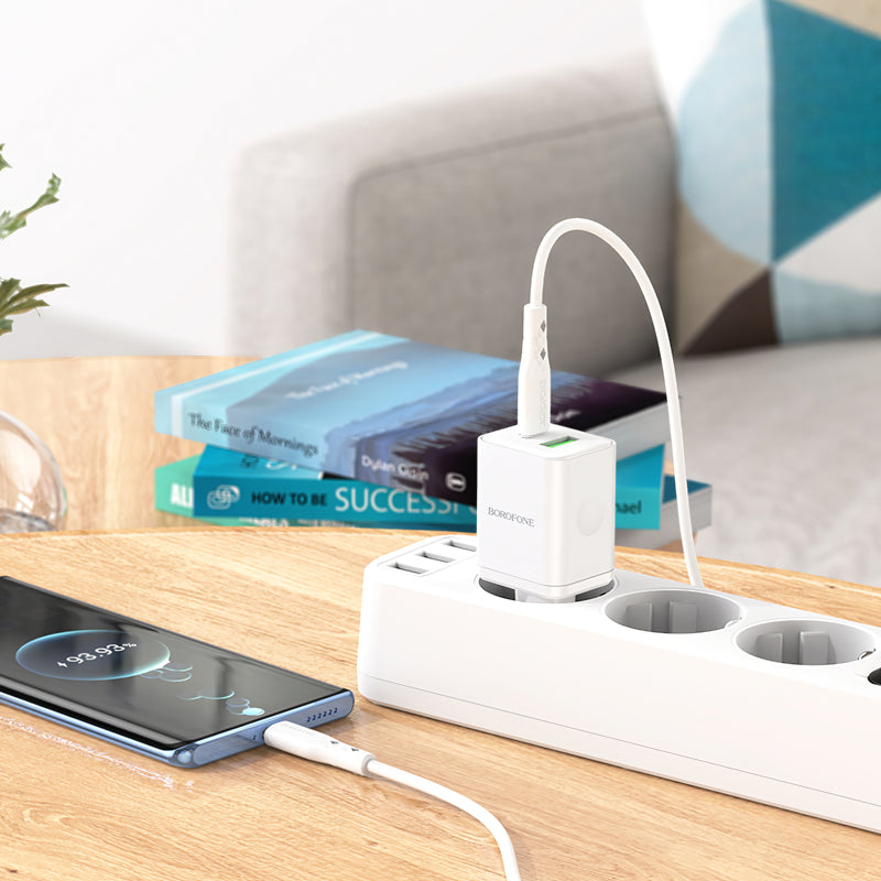 Incarcator Retea Cu Cablu USB-C Borofone BN7, 20W, 3A, 1 x USB-A - 1 x USB-C