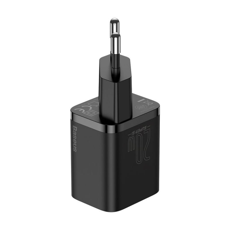 Incarcator Retea cu Cablu Lightning Baseus Super Si, 20W, 3A, 1 x USB-C, Negru TZCCSUP-B01