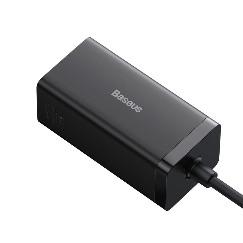 Incarcator Retea Cu Cablu USB-C Baseus GaN5 Pro, 67W, 3.35A, 1 x HDMI - 1 x USB-A - 2 x USB-C, Negru CCGP110201