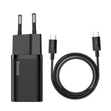 Incarcator Retea Cu Cablu USB-C Baseus Super Si, 25W, 3A, 1 x USB-C, Negru TZCCSUP-L01