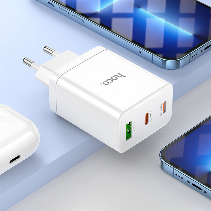 Incarcator Retea HOCO N33, 35W, 3A, 1 x USB-A - 2 x USB-C