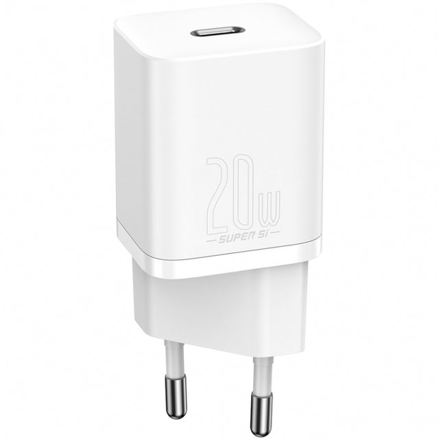 Incarcator Retea Baseus Super Si, 20W, 3A, 1 x USB-C, Alb CCSUP-B02