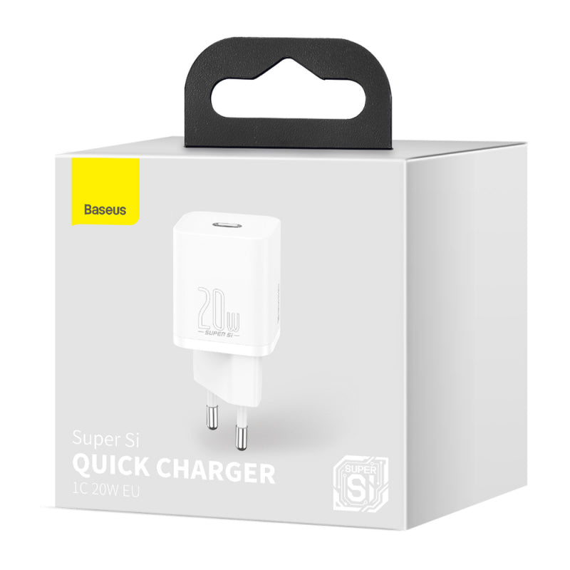 Incarcator Retea Baseus Super Si, 20W, 3A, 1 x USB-C, Alb CCSUP-B02