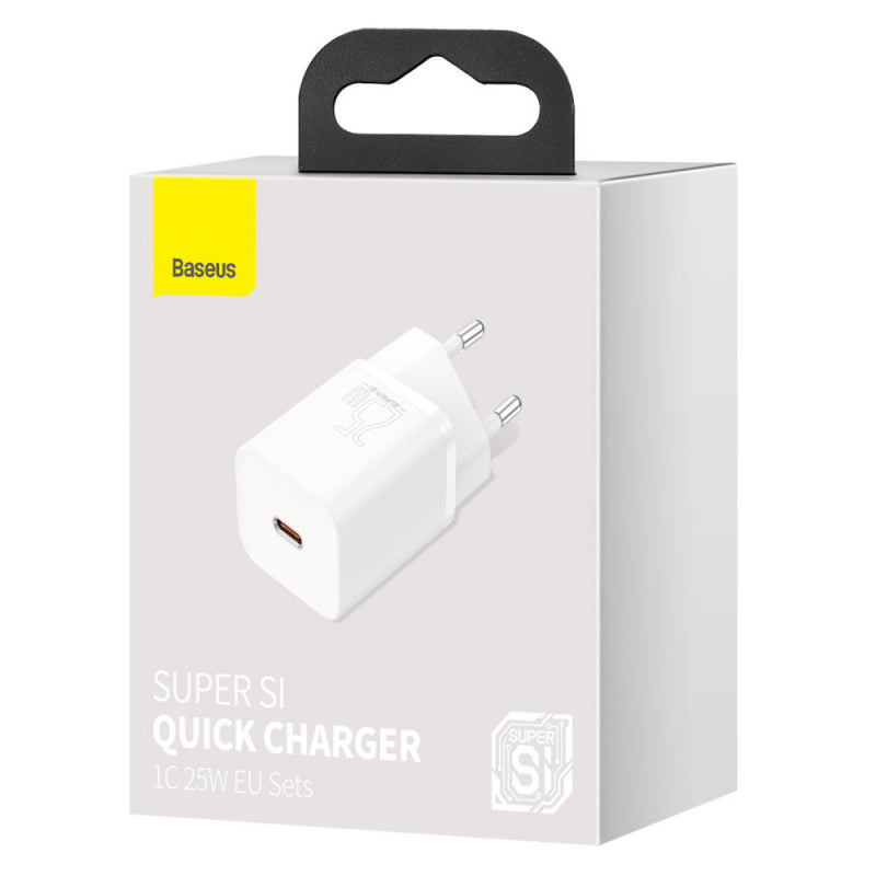 Incarcator Retea Baseus Super Si, 25W, 3A, 1 x USB-C, Alb CCSP020102