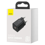 Incarcator Retea Baseus Super Si, 25W, 3A, 1 x USB-C, Negru CCSP020101