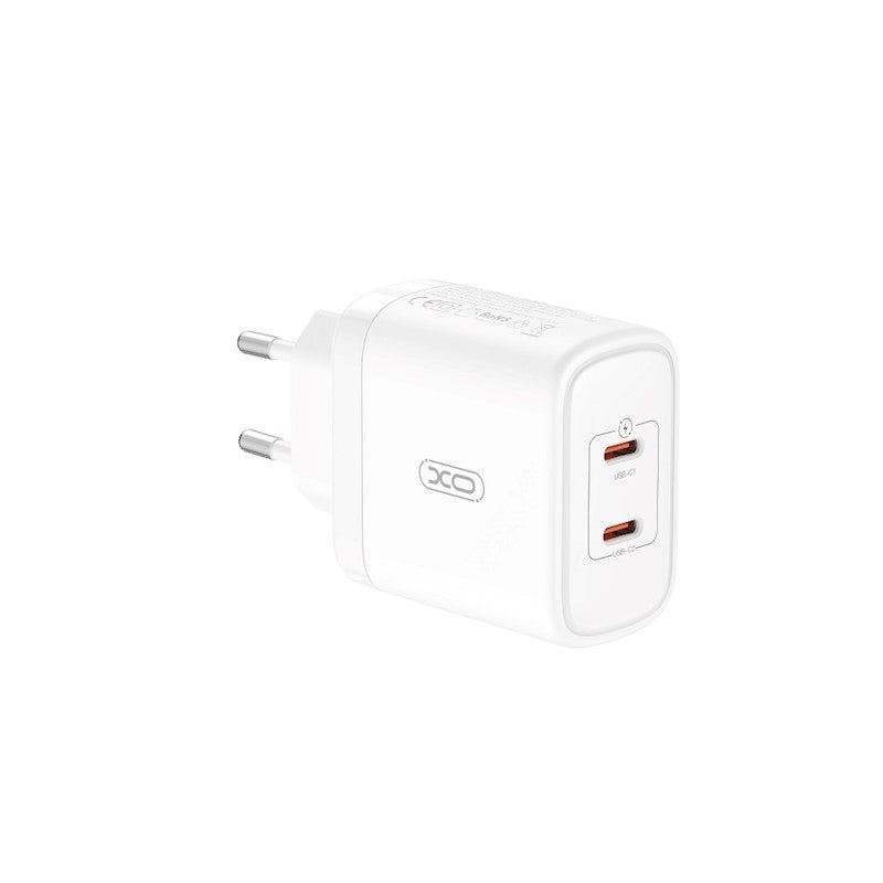 Incarcator Retea XO Design CE08, 50W, 3A, 2 x USB-C