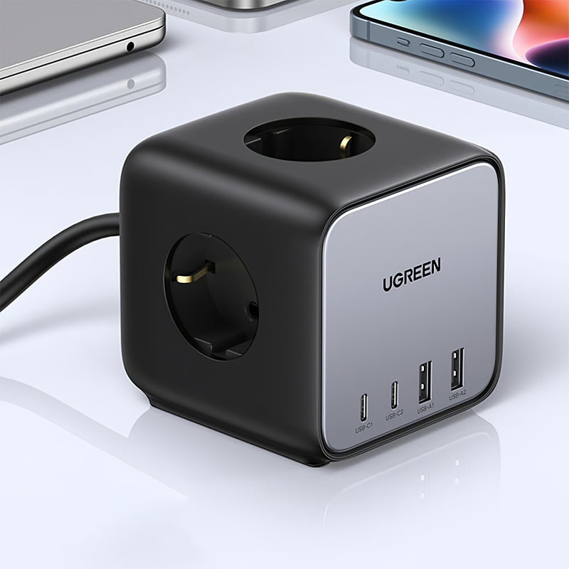 Prelungitor UGREEN CD268, 65W, 4.5A, 2 x USB-A - 2 x USB-C - 3 x Schuko