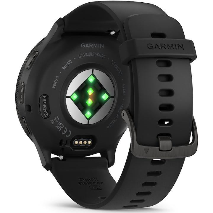 Garmin Venu 3 Okosóra, Wi-Fi, szilikon szíj, 45mm, Black/Slate