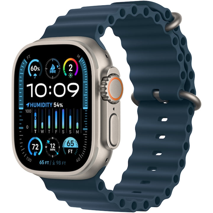 Apple Watch Ultra 2, GPS, Cellular, 49 mm-es titán tok, Blue Ocean Band