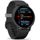 Garmin vivoactive 5 okosóra, GPS, 42 mm, Szilikon szíj, Slate/Fekete