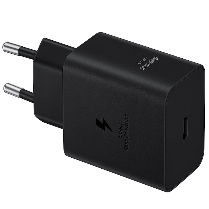 Samsung Super Fast Charger Adapter 45W hálózati töltő, USB Type-C, Low Standby, Type-C kábel (5A), Fekete